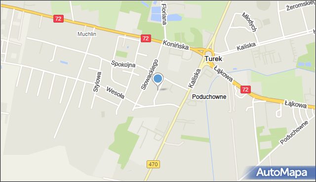 Turek, Łączna, mapa Turka