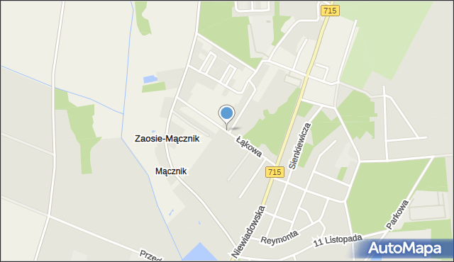 Ujazd powiat tomaszowski, Łąkowa, mapa Ujazd powiat tomaszowski