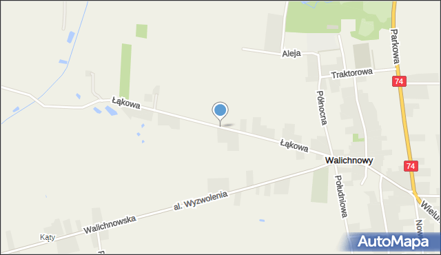 Walichnowy, Łąkowa, mapa Walichnowy