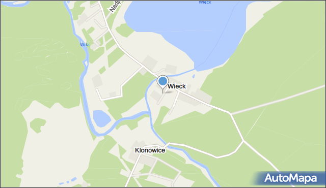 Wieck, Łąkowa, mapa Wieck