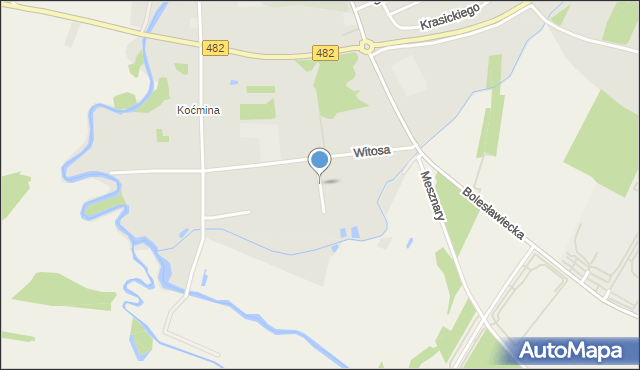 Wieruszów, Łąkowa, mapa Wieruszów