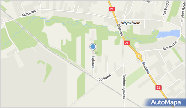 Włynkówko, Łąkowa, mapa Włynkówko