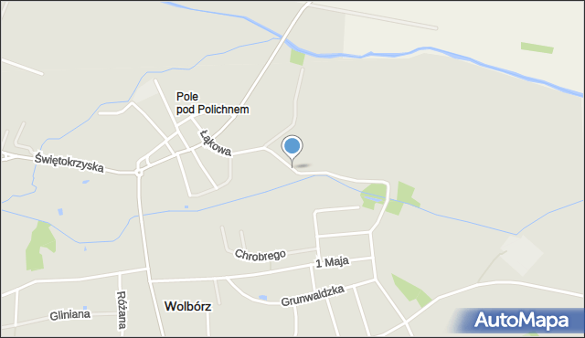 Wolbórz, Łąkowa, mapa Wolbórz