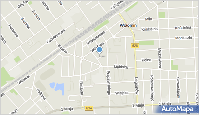 Wołomin, Łączna, mapa Wołomin