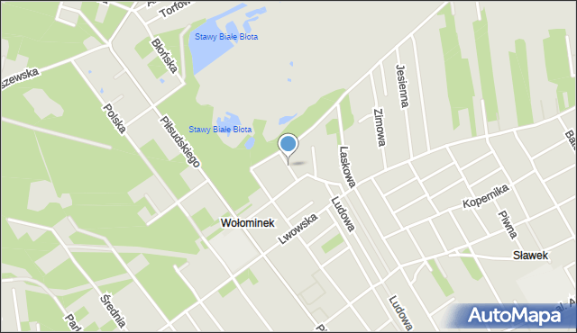 Wołomin, Lazurowa, mapa Wołomin