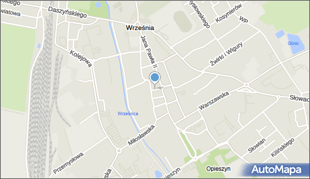 Września, Laskowskiego Jana, ks., mapa Wrześni