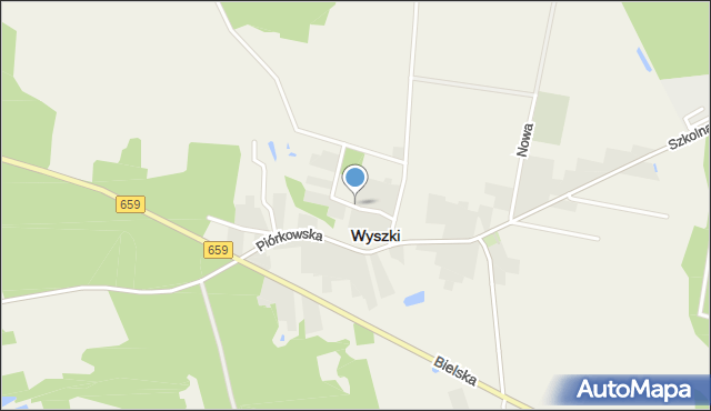 Wyszki powiat bielski, Łąkowa, mapa Wyszki powiat bielski