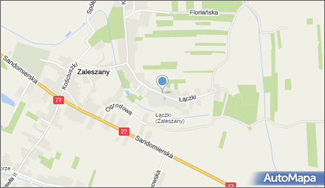 Zaleszany powiat stalowowolski, Łączki, mapa Zaleszany powiat stalowowolski