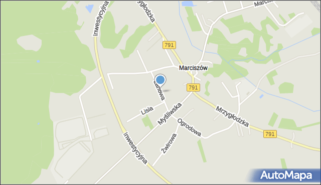 Zawiercie, Łanowa, mapa Zawiercie