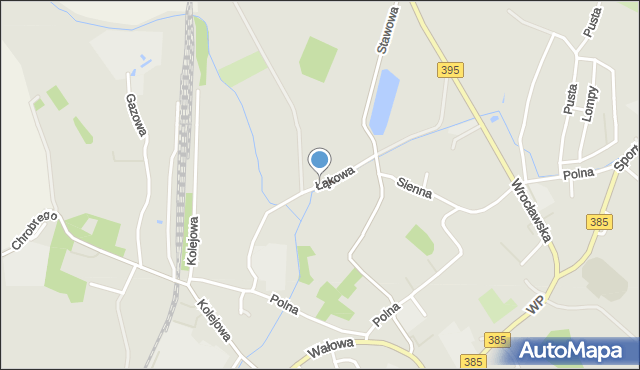 Ziębice, Łąkowa, mapa Ziębice