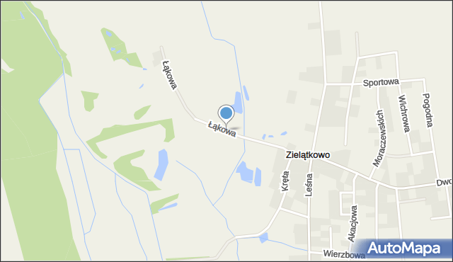 Zielątkowo gmina Suchy Las, Łąkowa, mapa Zielątkowo gmina Suchy Las