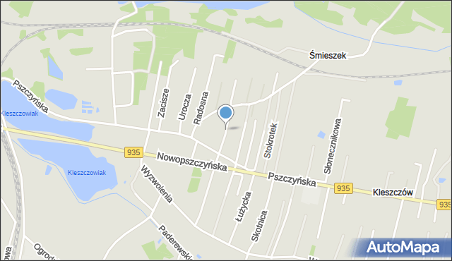 Żory, Lawendowa, mapa Żor