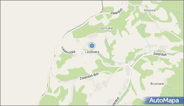 Zwardoń, Lastoczka, mapa Zwardoń