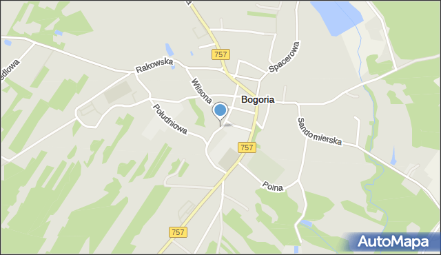 Bogoria powiat staszowski, Leśna, mapa Bogoria powiat staszowski