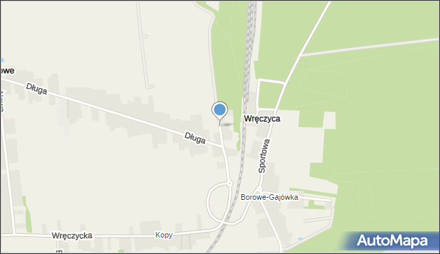 Borowe gmina Wręczyca Wielka, Leśna, mapa Borowe gmina Wręczyca Wielka