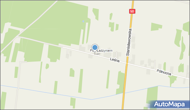 Brzóze, Leśna, mapa Brzóze