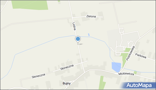 Bujny gmina Wola Krzysztoporska, Leśna, mapa Bujny gmina Wola Krzysztoporska