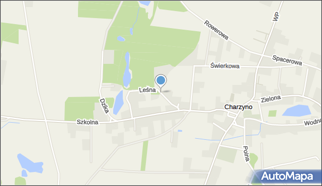 Charzyno, Leśna, mapa Charzyno