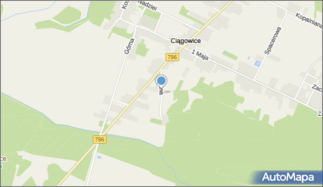 Ciągowice, Leśna, mapa Ciągowice