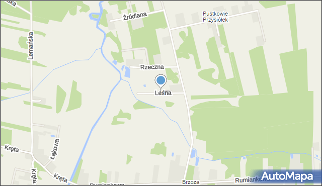 Cykarzew Północny, Leśna, mapa Cykarzew Północny