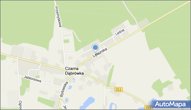 Czarna Dąbrówka powiat bytowski, Lęborska, mapa Czarna Dąbrówka powiat bytowski