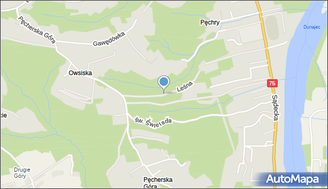 Czchów, Leśna, mapa Czchów