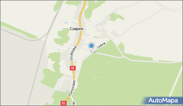 Czepino, Leśna, mapa Czepino