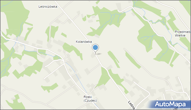 Czudec, Leśna, mapa Czudec