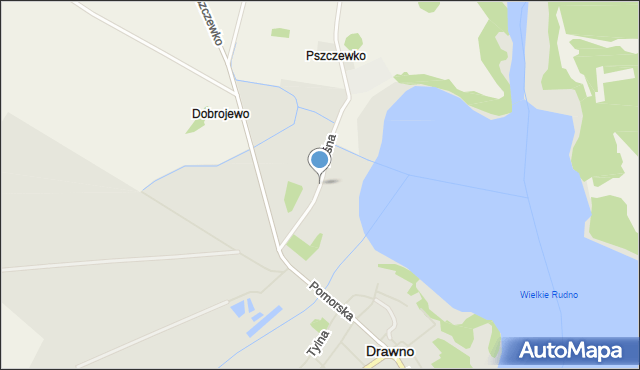 Drawno, Leśna, mapa Drawno