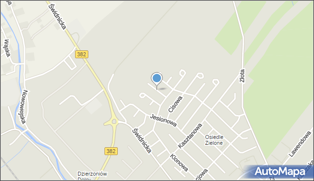 Dzierżoniów, Leszczynowa, mapa Dzierżoniów