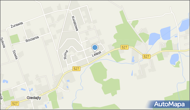 Giedajty, Leśna, mapa Giedajty