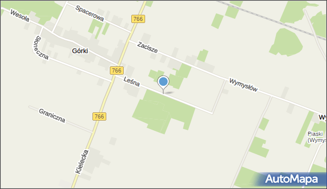 Górki gmina Kije, Leśna, mapa Górki gmina Kije
