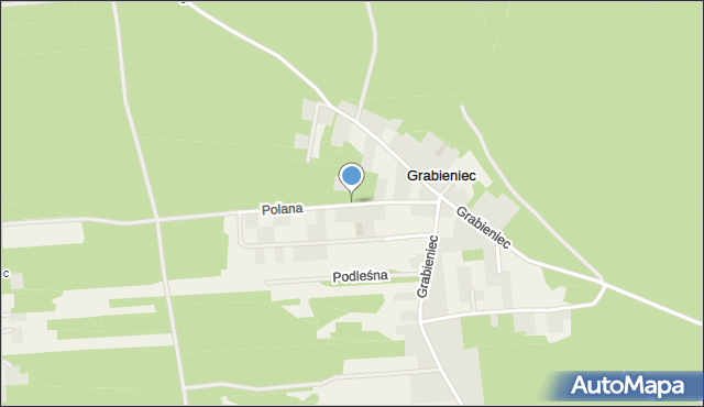 Grabieniec gmina Turek, Leśna Polana, mapa Grabieniec gmina Turek