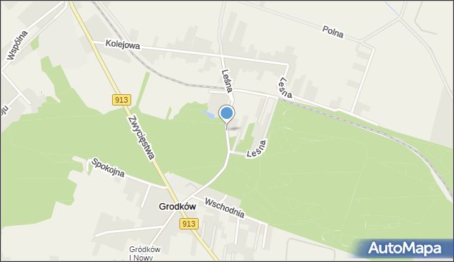 Grodków gmina Psary, Leśna, mapa Grodków gmina Psary