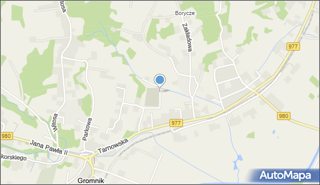 Gromnik powiat tarnowski, Leśna, mapa Gromnik powiat tarnowski