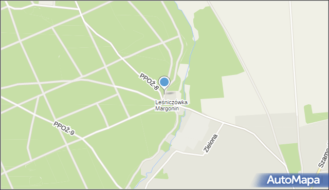 Janinów gmina Chodzież, Leśnictwo Margonin, mapa Janinów gmina Chodzież
