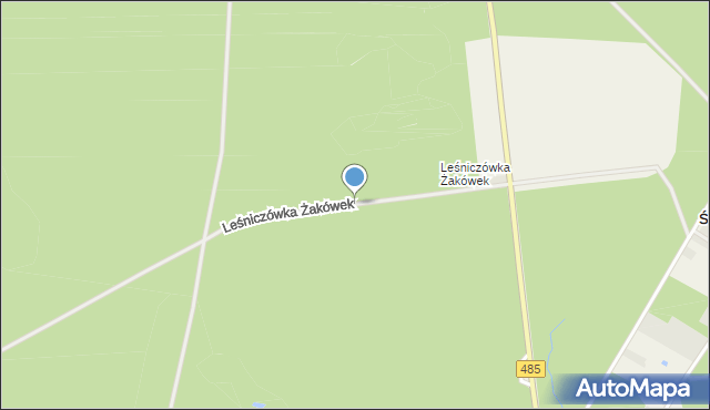 Janinów gmina Dłutów, Leśniczówka Żakówek, mapa Janinów gmina Dłutów