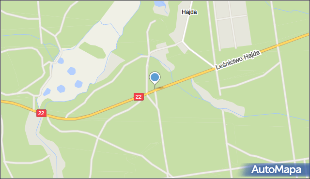 Janinów gmina Jastrowie, Leśnictwo Hajda, mapa Janinów gmina Jastrowie