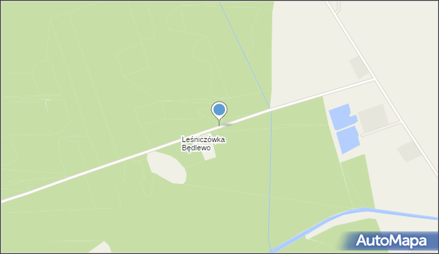 Janinów gmina Stęszew, Leśniczówka Będlewo, mapa Janinów gmina Stęszew
