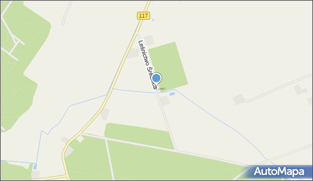 Janinów gmina Trzcianka, Leśnictwo Średnica, mapa Janinów gmina Trzcianka