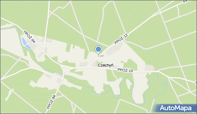 Janinów gmina Wałcz, Leśnictwo Głowaczewo, mapa Janinów gmina Wałcz