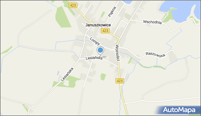 Januszkowice gmina Zdzieszowice, Lesiańska, mapa Januszkowice gmina Zdzieszowice