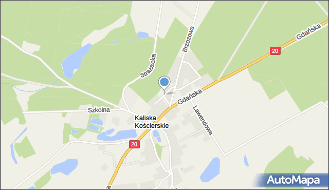 Kaliska Kościerskie, Leśna, mapa Kaliska Kościerskie