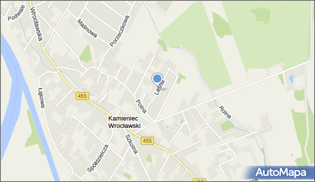 Kamieniec Wrocławski, Leśna, mapa Kamieniec Wrocławski