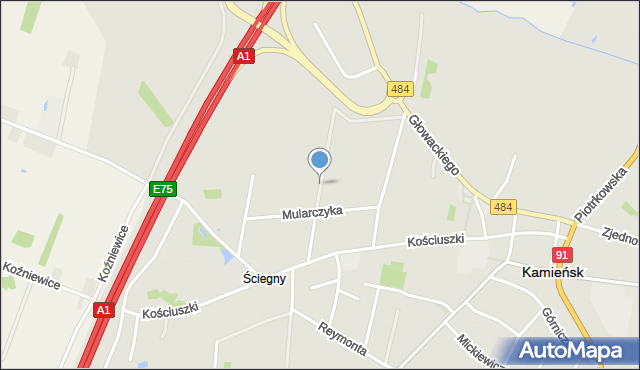 Kamieńsk, Legionistów, mapa Kamieńsk