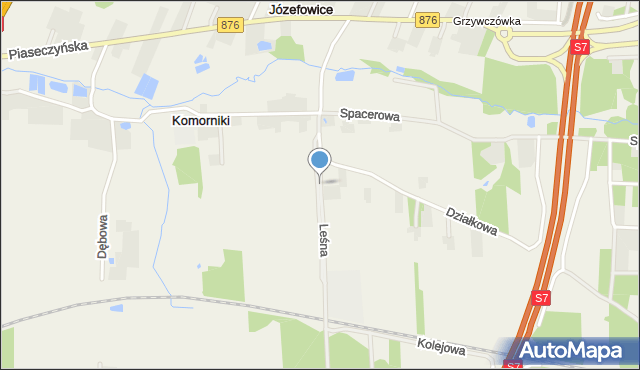 Komorniki gmina Tarczyn, Leśna, mapa Komorniki gmina Tarczyn