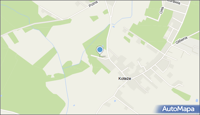 Koteże, Leśna, mapa Koteże