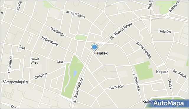 Kraków, Lenartowicza, mapa Krakowa