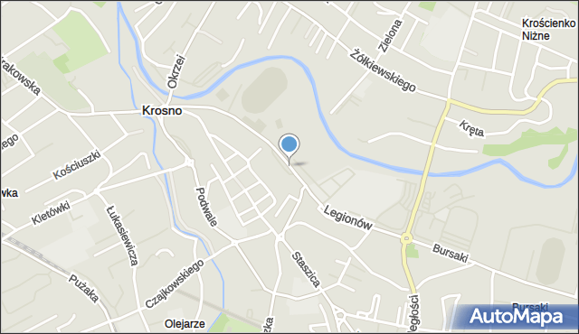 Krosno, Legionów, mapa Krosna