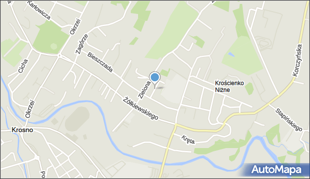 Krosno, Lenika Andrzeja, mapa Krosna